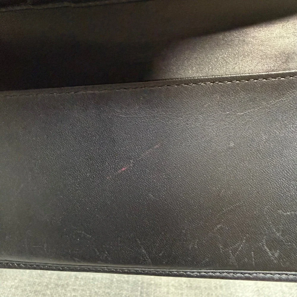 Coach Vintage Signature Monogram Slim Envelope Wallet Brown Canvas Leather Trim